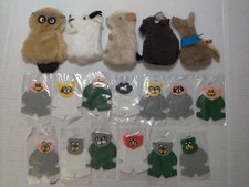 Lot Of 18 Finger Puppets - 5 Handmade Googly Eyes, 13 Vintage Simplistic Felt...