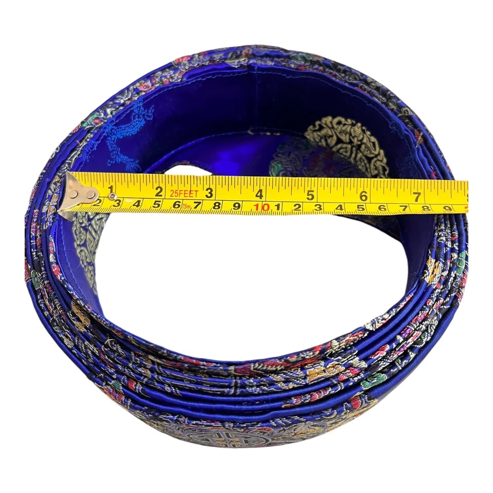 Turbante de seda azul real vietnamita para niños diámetro interior 7 pulgadas Vietnam Foto 2 de 4