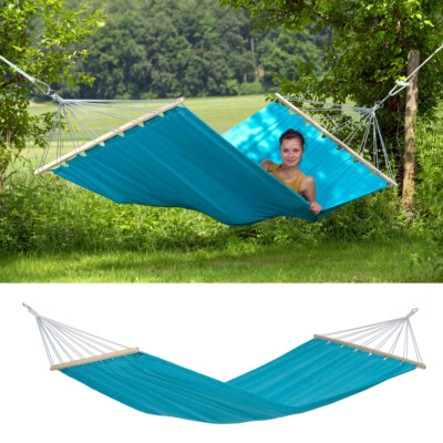 AMAZONAS Stabhängematte Miami Stab Hängematte Garten XL aqua blau uni einfarbig
