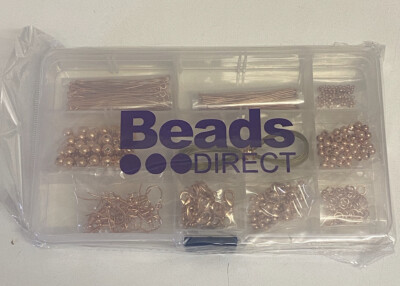 Beads Direct Craft Jewellery Making Findings Starter Kit Rose Gold Plated In Box