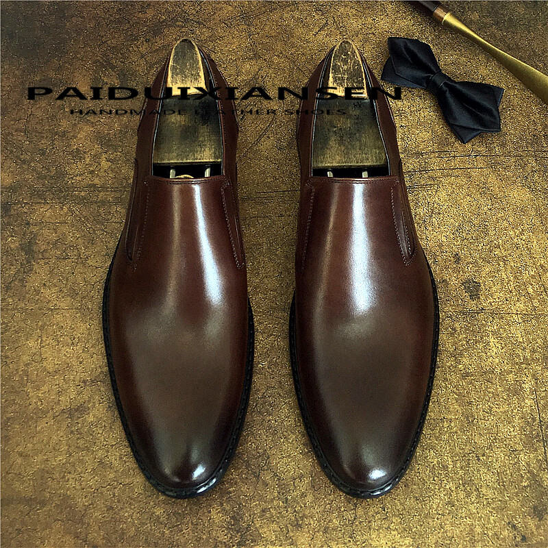 SAOLA Scarpe uomo business eleganti formali a punta slip on pelle bovina vera pelle di mucca inglesi