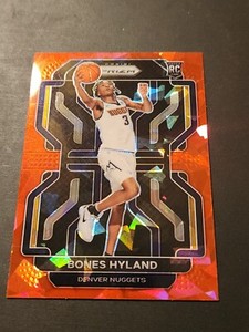 2021-22 Panini Prizm Bones Hyland Red Cracked Ice Prizm Rookie RC #302 Nuggets