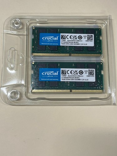 Crucial 32GB KIT 2 x 16GB DDR4 3200MHz PC4-25600 SODIMM Memory CT2K16G4SFRA32A - Afbeelding 2 van 2