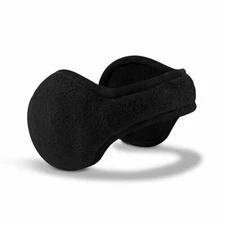 180s Mens Black Tec Fleece Ear Warmers Adjustable Behind The Head Design OS