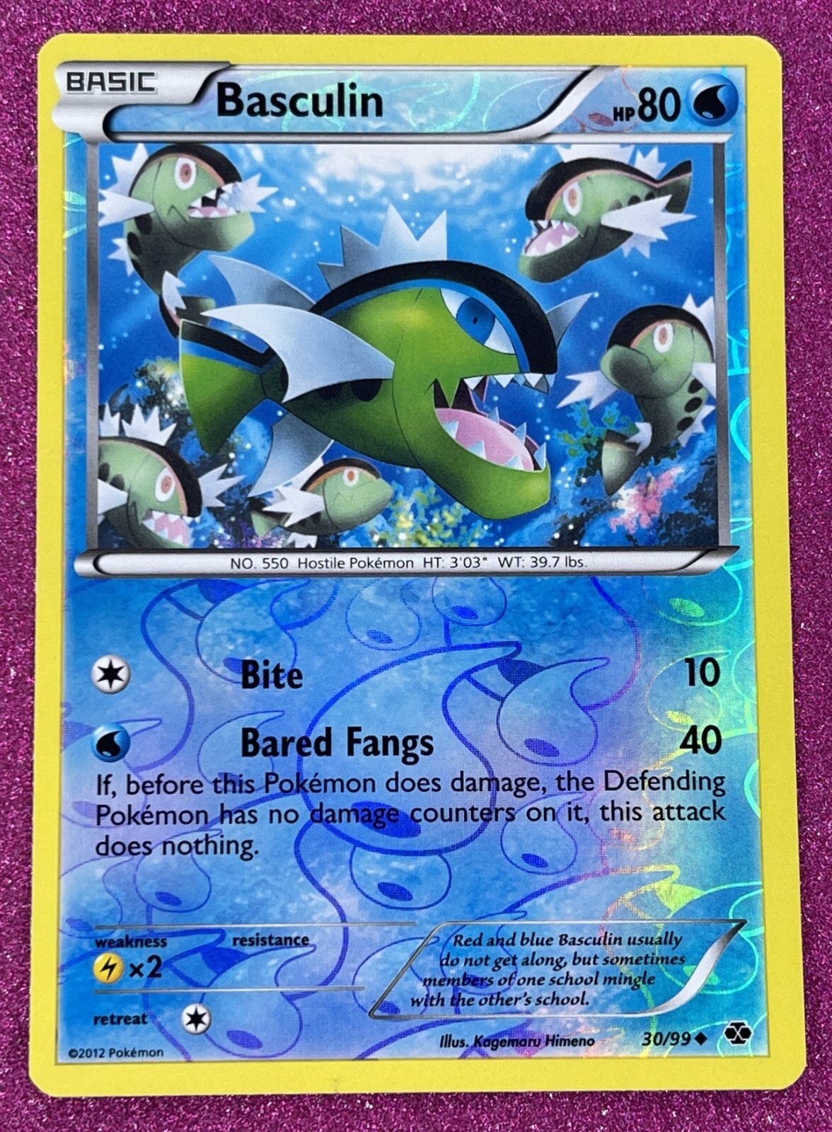 Pokémon TCG Basculin Next Destinies 30/99 Reverse Holo B&W English Card 2012 LP