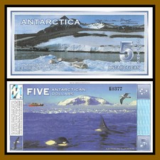 Antarctica 5 Dollars, 1996 First Issue Fantasy