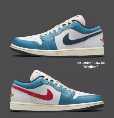 Nike Air Jordan 1 Low SE Shoes White Armory Navy HM3711-144 Men's Size 8 NEW