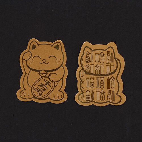 5Pcs Gold Foil Lucky Cat Mobile Phone Decoration Sticker New Year Phone Patch - 第 5/8 張圖片