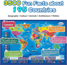 Bilingual Interactive for Kids Talking USA Map World Map for Kids Learning, G...