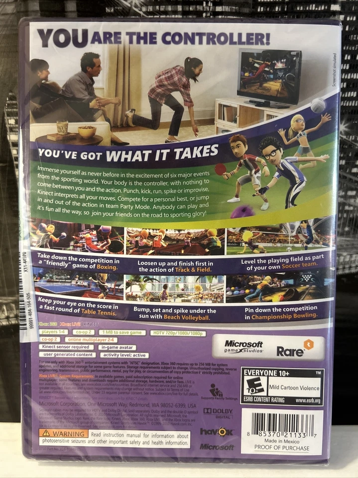 Kinect Sports (Microsoft Xbox 360, 2010) Brand New & Sealed - Image 3 of 4