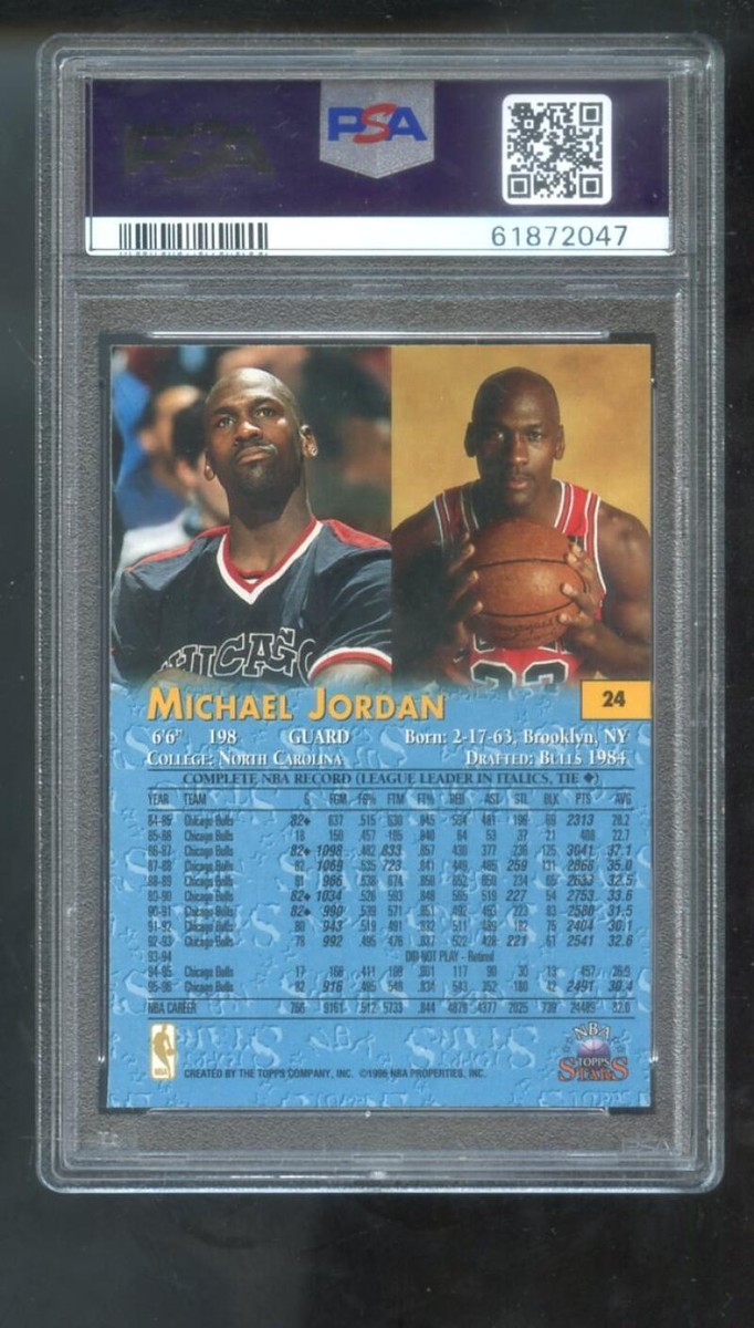 1996-97 Topps NBA Stars #24 Michael Jordan PSA 10 Graded