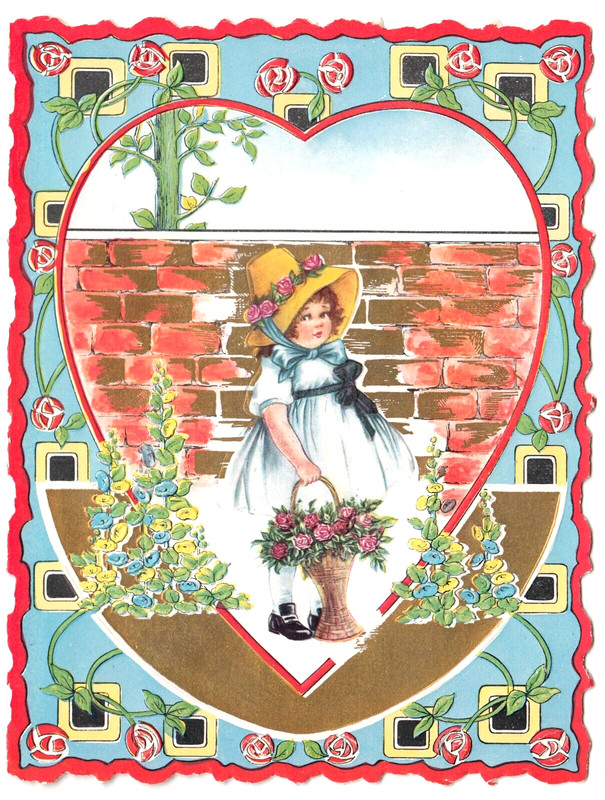 Vintage Floral Flower Themed Whitney Childrens Valentine Greeting Card