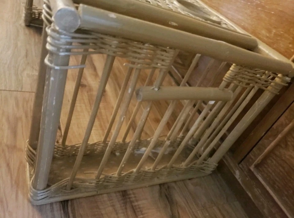 复古中世纪竹藤柳条早餐床翻领电视托盘 - 香港 — 第 3/4 张图片