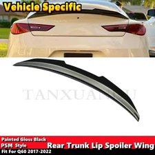 Rear Trunk Lip Spoiler Wing Fit For INFINITI Q60 2017-2022 PSM Style Gloss Black