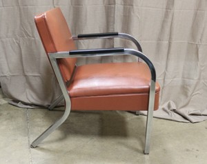 Vintage Industrial Mcm Royal Metal Corp Stylish Arm Chair Chrome Vinyl Ebay