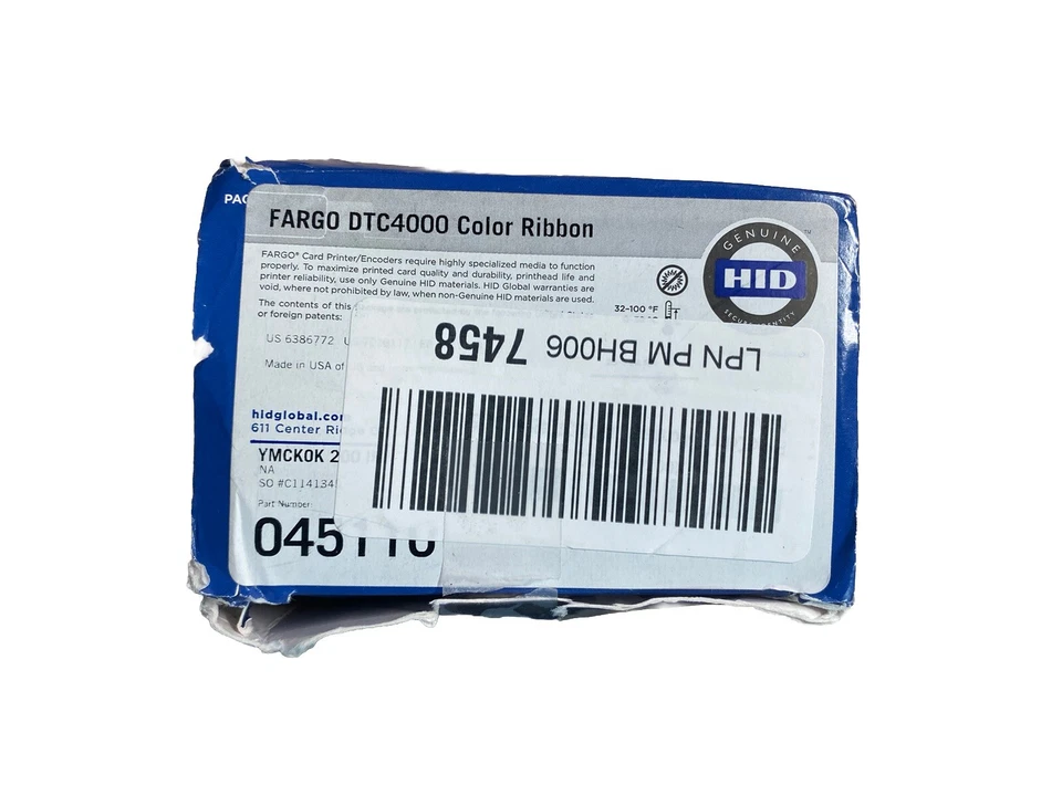 Cartucho de cinta de color Smartload HID FARGO 045110 YMCKOK para DTC4000 SIN CAJA leer Foto 2 de 4