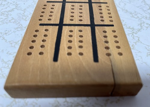 Vintage Pleasantime Cribbage Board No. 706 3 Track in Original Box W/Pegs & Book - Picture 11 of 21
