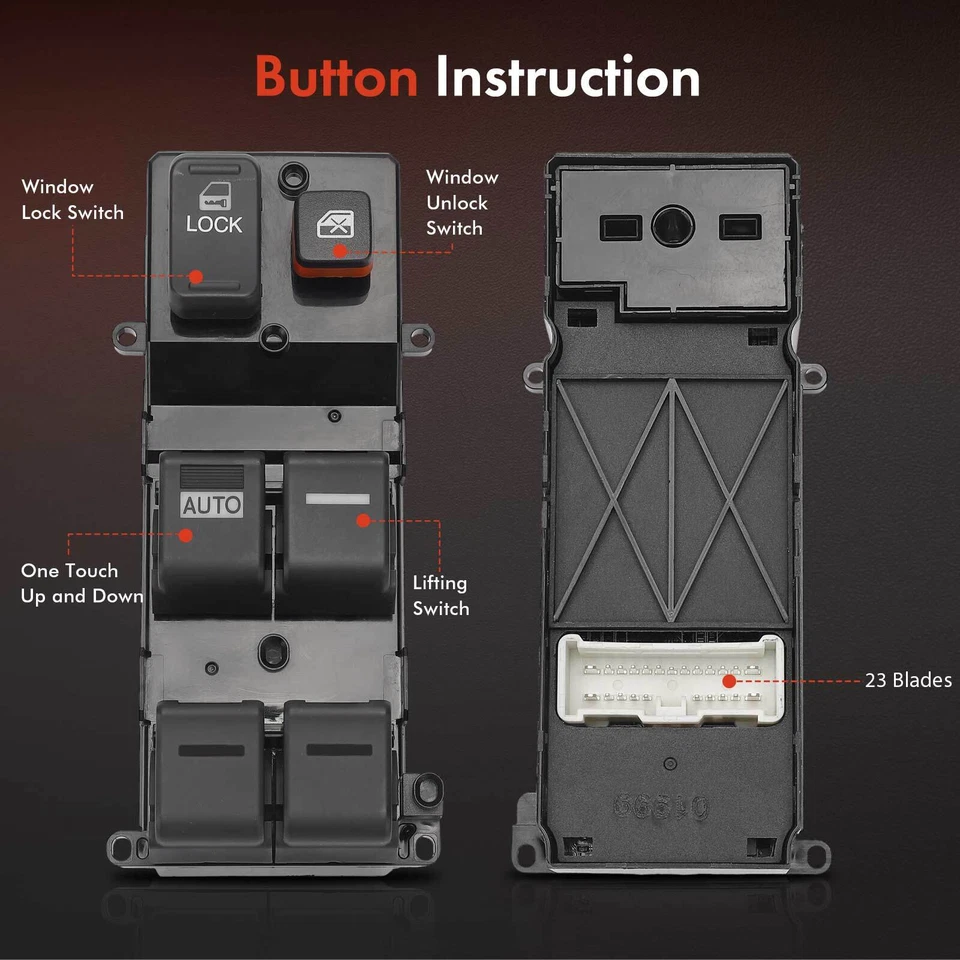 Interruptor de ventana para Honda Ridgeline 2006 2007 2008 2009-2014 conductor delantero izquierdo derecho Foto 4 de 4
