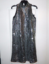 Women's Evening Formal Silver Sequins Dress Size XS-NWT
