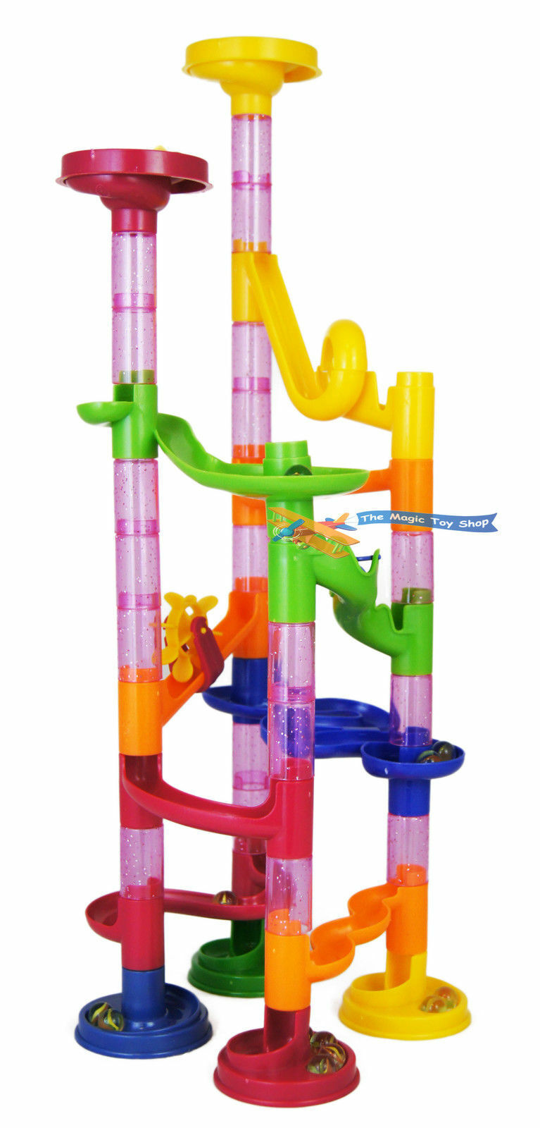 100 PCS Marble Run Toy,Marble Runs STEM Educational Learning Toy,  Construction