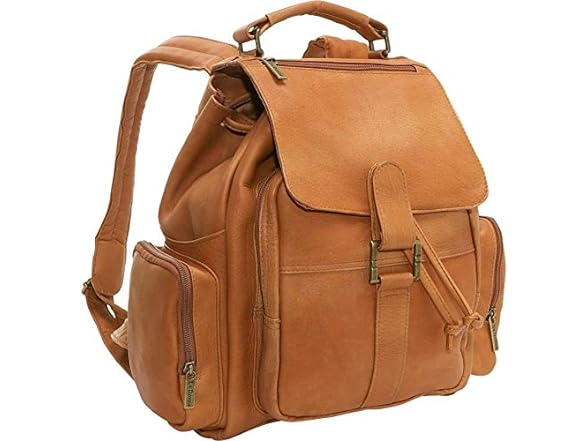 Le Donne Leather Classic Multi-Pocket Backpack  display picture 3