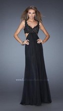 NWT BLACK LA FEMME PROM/PAGEANT/FORMAL DRESS/GOWN 20022 SIZE 10