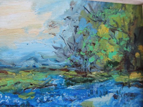 American Rural Scene – 7x8 Framed Oil Painting, Texas Landscape Impressionist - Picture 6 of 7