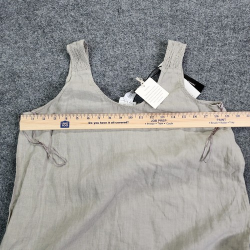 NEW Nicole Miller Womens Linen Tiered Midi Length Dress size M Button Lagenlook - Picture 10 of 11