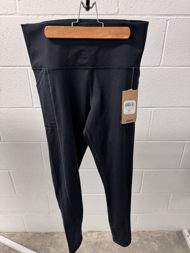 Womens M ASICS Active Black Knit YOGA Legging Pants NWT