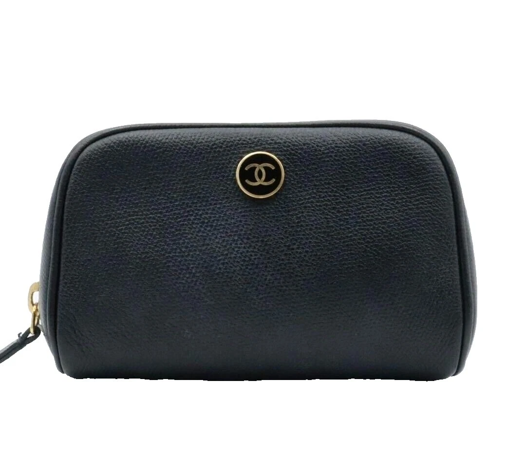 Cuero Negro CHANEL Bolsos y estuches de maquillaje