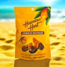 Hawaiian Host Choco Mango – Dark Chocolate Dipped Dried Mango Slices – Tropical