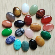 Wholesale 20pcs/lot Mixed Natural Gemstone Oval CABOCHON Stone Beads 25x18mm