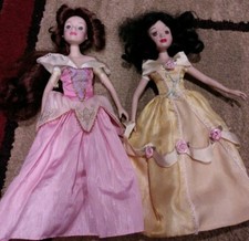 2 - DISNEY Princess Brass Key Porcelain Dolls