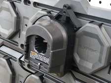 Small Ryobi Charger Holder for Ryobi Link Wall Rail garage organizer w/wire clip