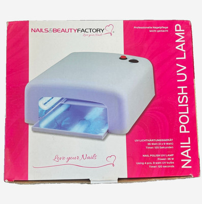 NAILS&BEAUTYFACTORY UV-Lampe 36 W mit 120s Timer, Netzstrom, lila