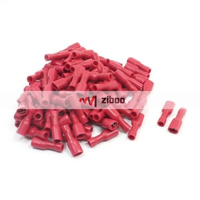 100 Pcs FDFD1-187 Red Female Spade Crimp Fully Insulated Terminals  *pt