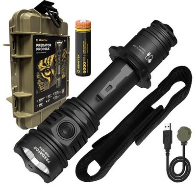 Armytek Predator Pro Max Rechargeable Tactical Flashlight -3000 Lumens White Lig