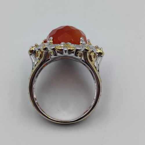 Michael Valitutti Gems En Vogue Ring Sterlingsilber 925 orange Chalzedon Größe 7 - Bild 8 von 18