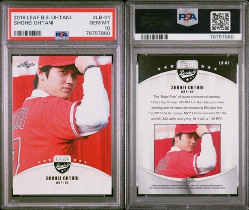 2018 LEAF BASEBALL OHTANI #LB-01 SHOHEI OHTANI PSA 10 - Picture 3 of 3