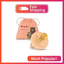 SWEETIE Rubber Pacifier Natural Rubber Pacifier Rounded Light Pink, 12-18 Month