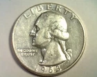 1963 TYPE B REVERSE FS-25-1963-901 WASHINGTON QUARTER ABOUT UNCIRCULATED