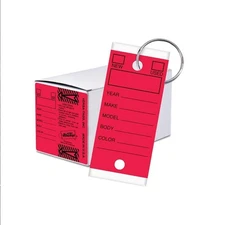 Red Premium Genuine Versa Car Key Tags for Auto Truck RV Dealerships 250 per Box