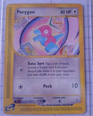 Porygon (103a) 103A/147 Aquapolis Reverse Holo