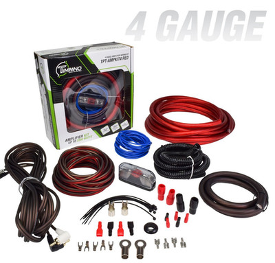 Red 4 Gauge CCA Installation Kit Car Audio Amplifier up 2000w Timpano Amp Cables
