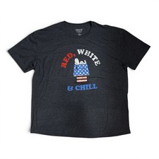 Peanuts Snoopy Red White & Chill T-Shirt Mens XXL Blue Patriotic Doghouse Flag