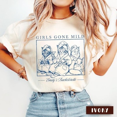 Girls Gone Mild Bachelorette Cat Shirt, Slumber Party Themed Bach Party Tshirt