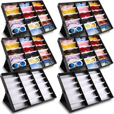 6 Pcs 18 Slot Sunglasses Organizer Storage Holder Eyeglasses Display Case Tray w
