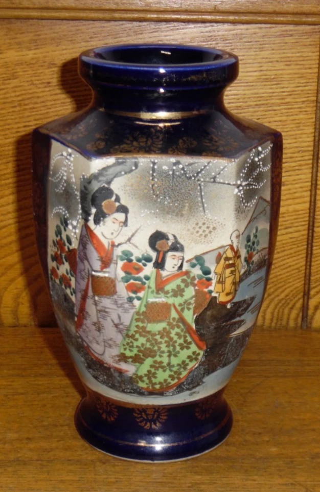 陶瓷蓝色1900-1940 年日本花瓶| eBay