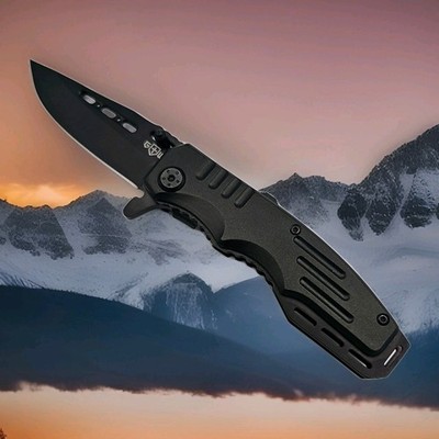 Grand Way 6681 Folding Pocket Knife, 440C Steel & Plain Blade, Aluminum Handle