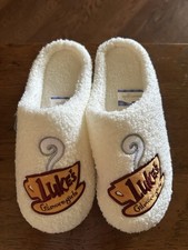 Gilmore Girls Luke  s Diner Logo Cream Adult Slippers Size L/XL